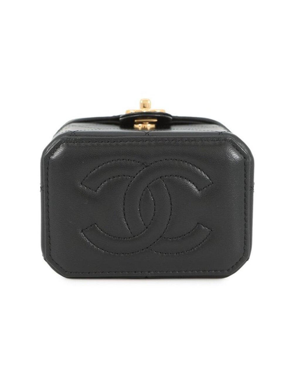 ★SOLD★ Chanel Chain Shoulder Bag Quilted CC Logo Vanity Lambskin - Picture 3 of 10